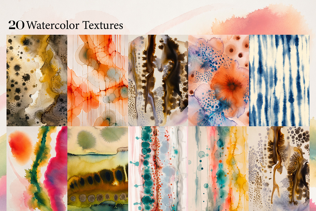 Colorful Watercolor Textures 20 JPG, a Background Graphic by DreamoraArt (Photo 6 of 7)