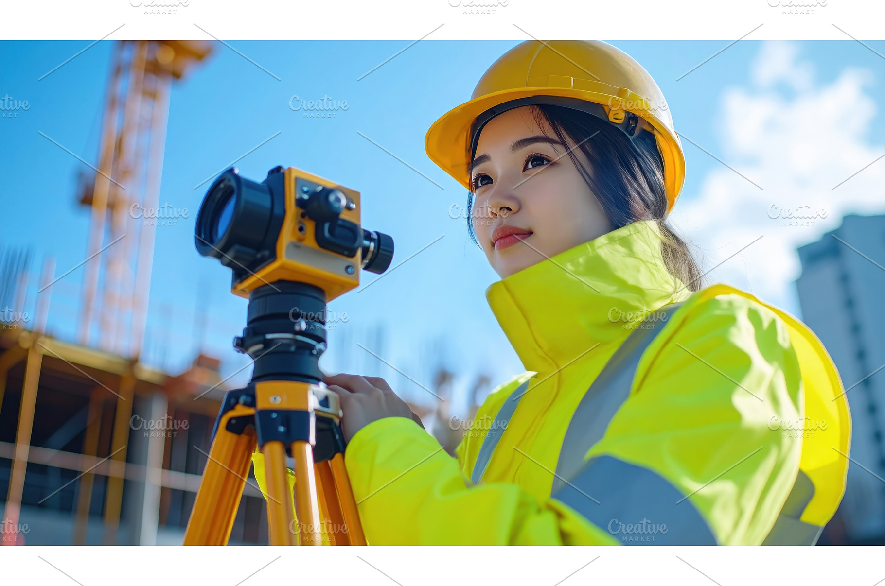 A female surveyor on a construction, an Industrial Photo by Igor Tichonow
