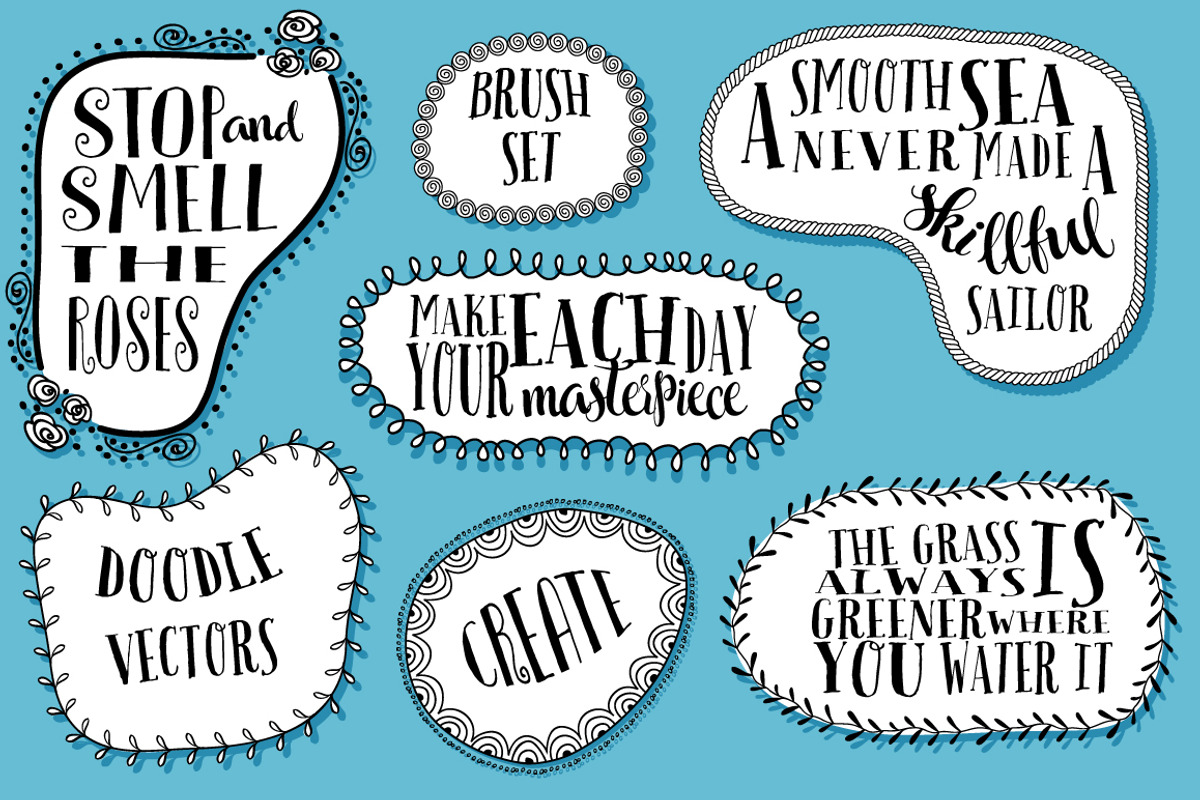 Doodle Brushes, Vector Pack, a Brush Add-On by a Blond Moment (Photo 6 of 6)