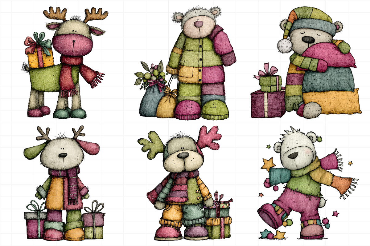 Watercolor Cute Christmas Clipart, an Illustration by Daily.Designs (Photo 3 of 5)