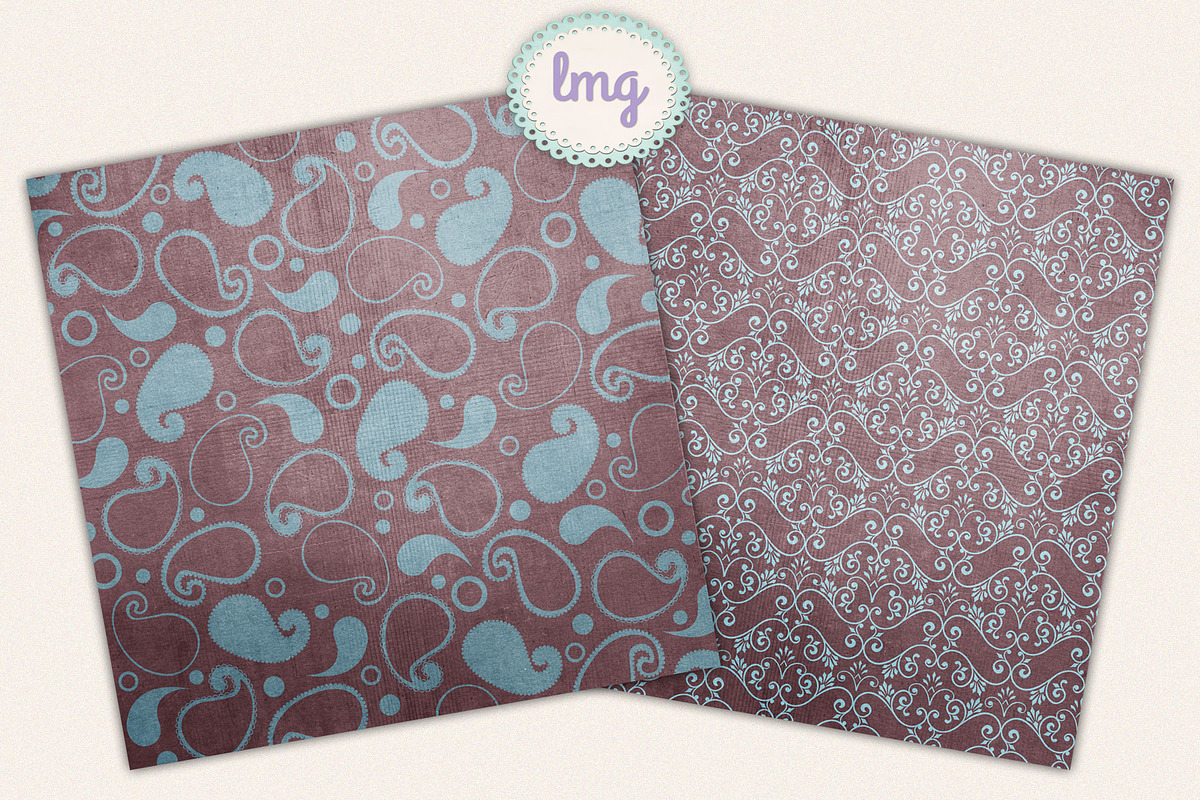 Autumn Paisley Scrapbook Papers, a Pattern Graphic by Lavender Mint Graphics (Photo 4 of 6)