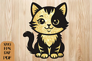 Cute Cat SVG Laser Cut File, an Object Graphic by DreamCafeArt (Thumbnail 1 of 4)