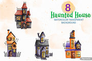 Haunted House Halloween Clipart, a Decorative Illustration by Apixsala (Thumbnail 4 of 14)