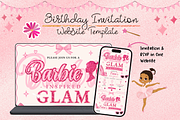Glam Barbie Inspired Birthday RSVP, a Social Media Template by bellaROSEworkshop (Thumbnail 3 of 5)