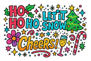 Christmas New Year maximalist design, an Illustration by Dvoevnore photos