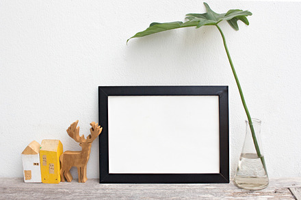 Blank frame featuring frame, mockup, and wall, a Business Photo by ptystockphoto