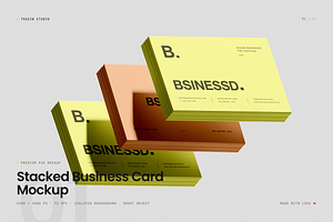 Stacked Business Card Mockup, an Advertising Mockup by Toasin Studio
