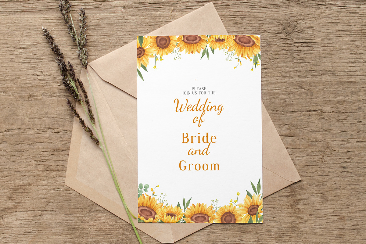 Sunflower Blooming Watercolor, an Object Illustration by CreativeValuation (Photo 7 of 15)