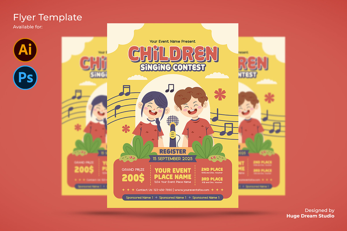 Children Singing Contest Flyer, a Flyer Template by Huge Dream Studio (Photo 1 of 5)