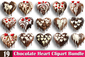Chocolate Heart Clipart Bundle, a Person Illustration by protabsorkar11