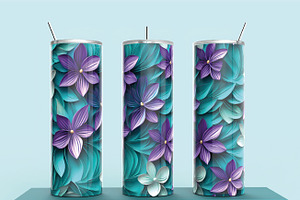 3D Flowers 20oz Tumbler Wraps