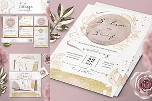 Foliage Wedding Invitation Set, an Invitation Template by Aarley Kaiven