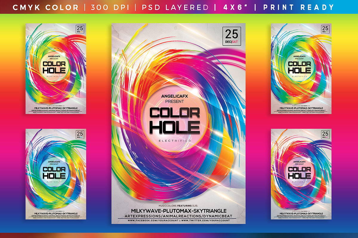 Color Hole Flyer Template, a Flyer Template by angelicafx