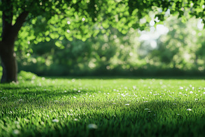Lush green meadow surrounded by tree, a Photo by Iftikhar Alam