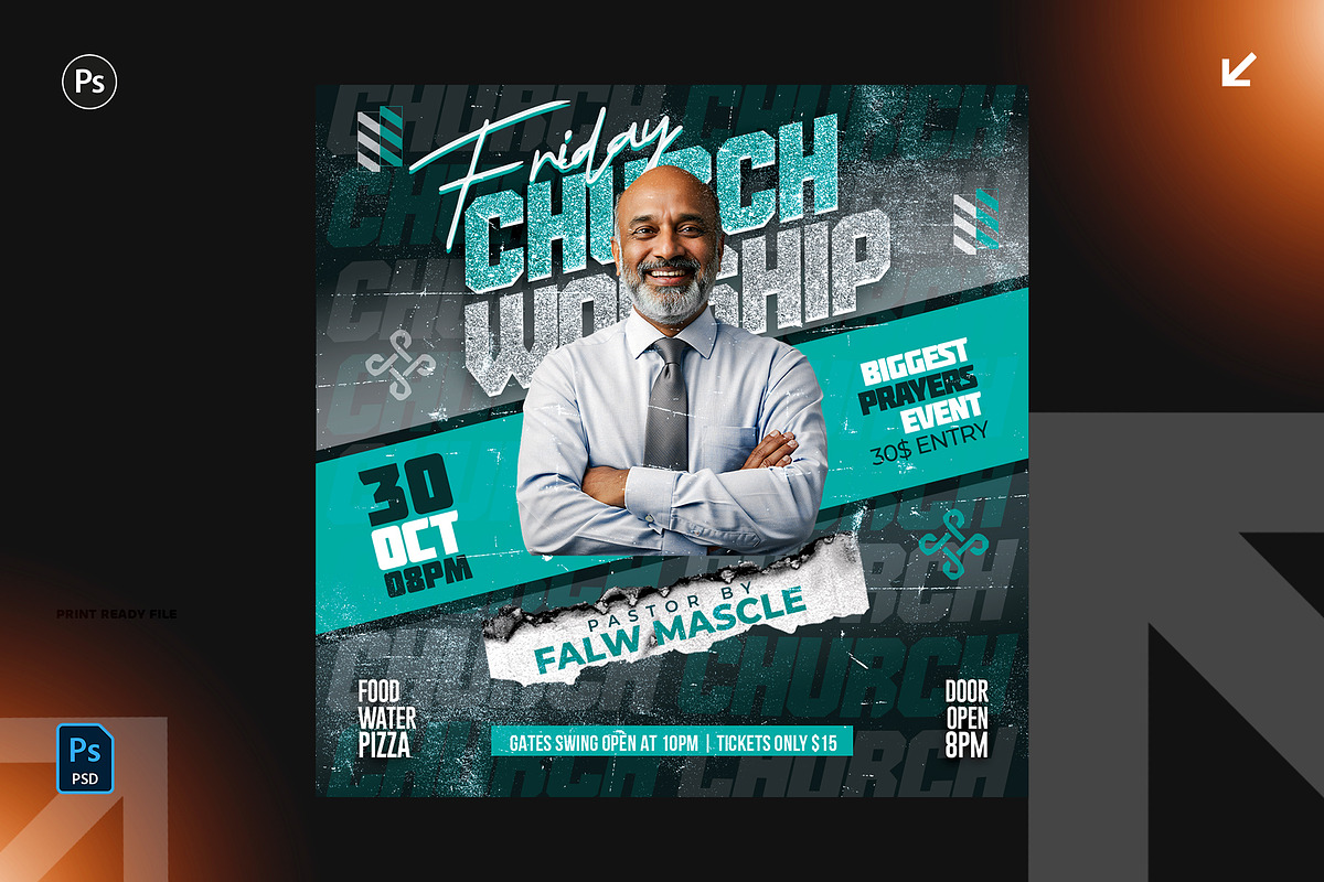 06 Church Worship Flyer Bundle, a Flyer Template by Shajib Shikder (Photo 3 of 7)
