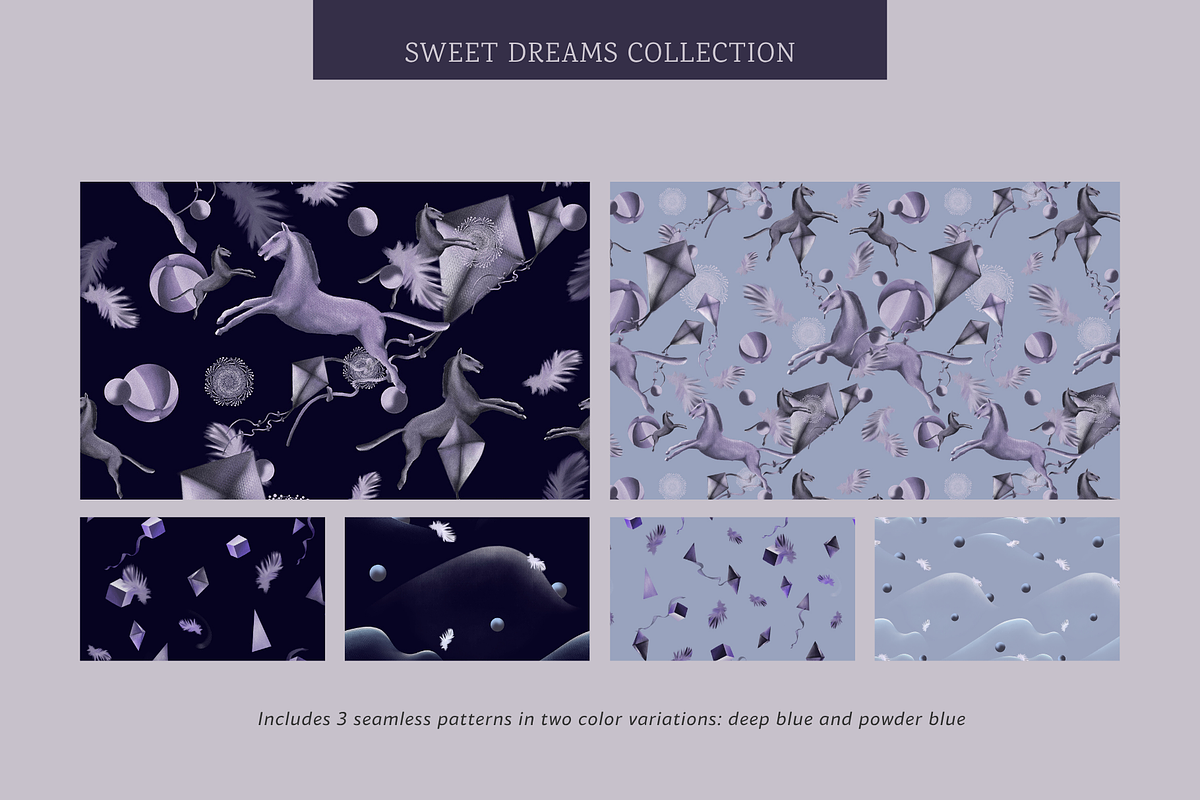 Sweet Dreams Clipart & Patterns, a Decorative Illustration by StudioLapis (Photo 3 of 6)