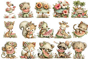 Summer Animals & Watermelon Clipart, an Illustration by OK Design (Thumbnail 3 of 6)