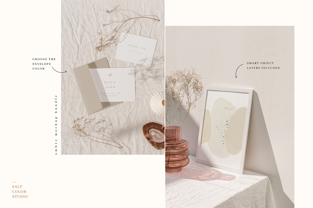 Ombre - Frame and Stationery Mockups, a Household Mockup by Salt Color Studio (Photo 3 of 12)