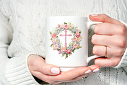 Embroidery Easter Wreath & Cross PNG, an Object Graphic by V Design Creator (Thumbnail 2 of 7)