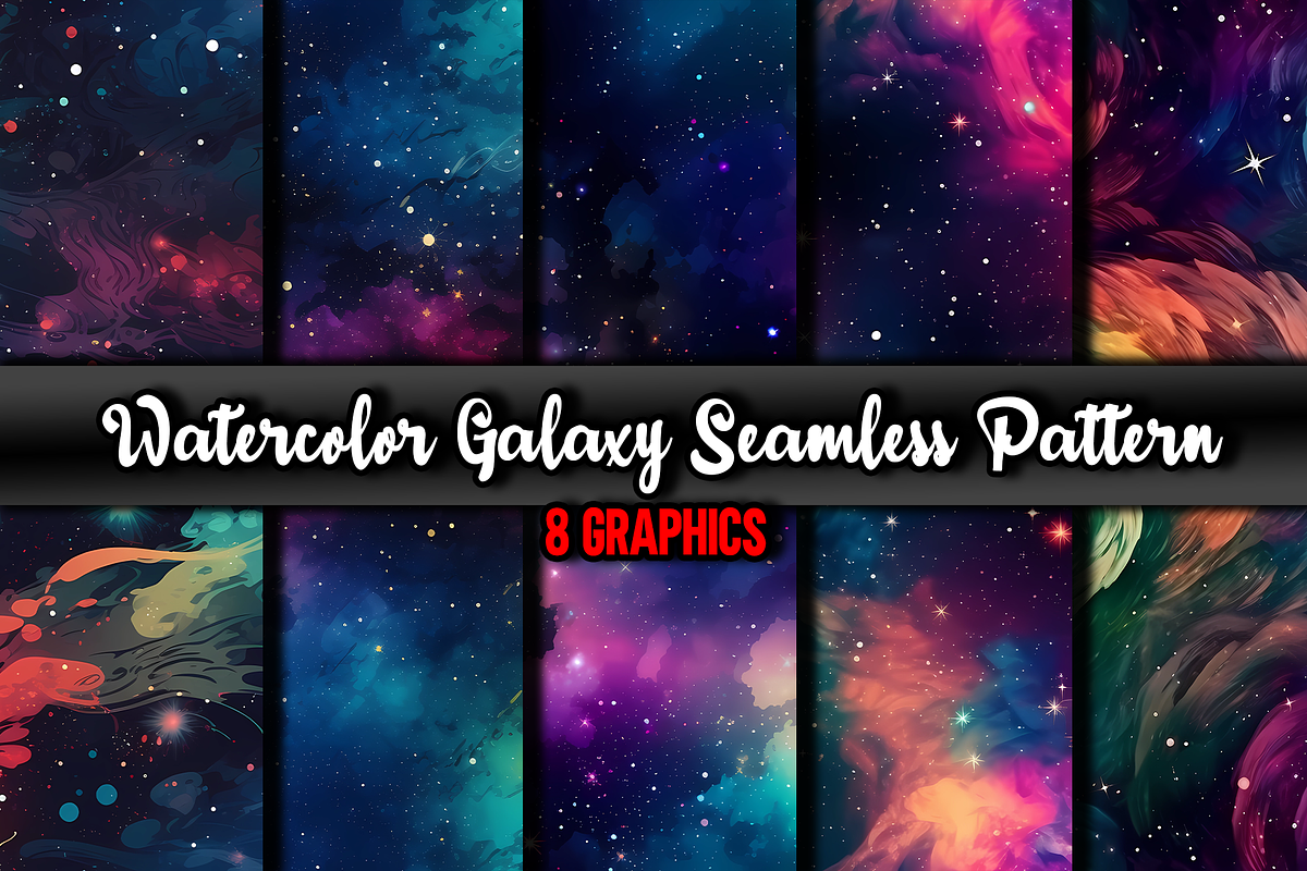 Watercolor Galaxy Seamless Pattern, a Pattern Graphic by Leakedink (Photo 1 of 3)