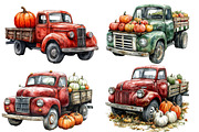 Fall Vintage Truck & Pumpkins, an Illustration by Designworld (Thumbnail 4 of 6)