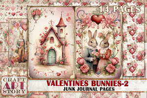 Valentines Bunnies In Love-2 Collage