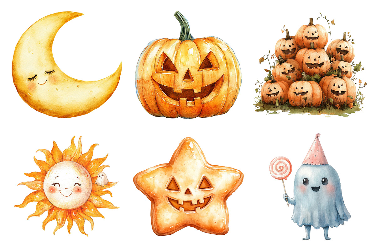 Watercolor Halloween Day Clipart, an Illustration by Daily.Designs (Photo 4 of 5)