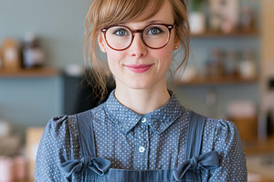 Young woman small business owner smiling and standing arms cross, a Person Photo by Studio ANNA