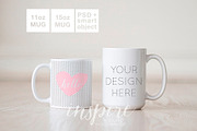 11oz and 15oz Comparision Mug Mockup, a Product Mockup by Inspire Mockups (Thumbnail 1 of 3)