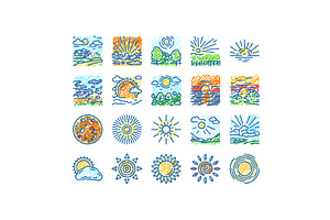sun summer sunlight light icons hand, an Object Illustration by pikepicture