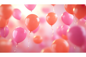 Colorful Pink and Orange Balloons, a Background Photo by Lermont51