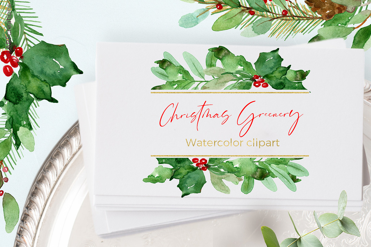 Christmas Greenery. Winter Foliage, an Illustration by LABFcreations (Photo 5 of 8)