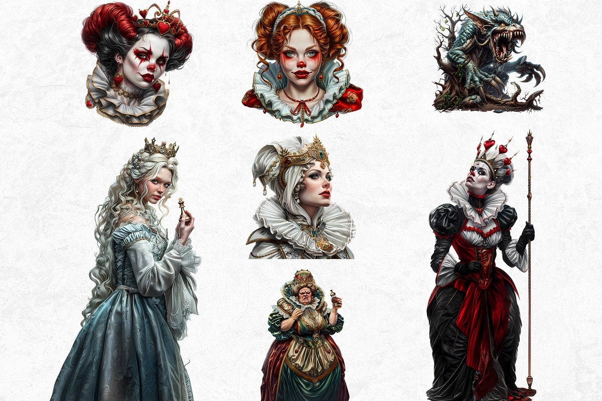 Alice in wonderland Clipart Set, a Person Illustration by ThatsDesignArt (Photo 10 of 11)