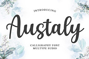 Austaly Calligraphy Font, a Script Font by Multype Studio (Thumbnail 1 of 7)