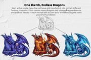 Dragon Rider Bases Procreate Stamps, a Brush Add-On by Selentaori Studio (Thumbnail 9 of 11)