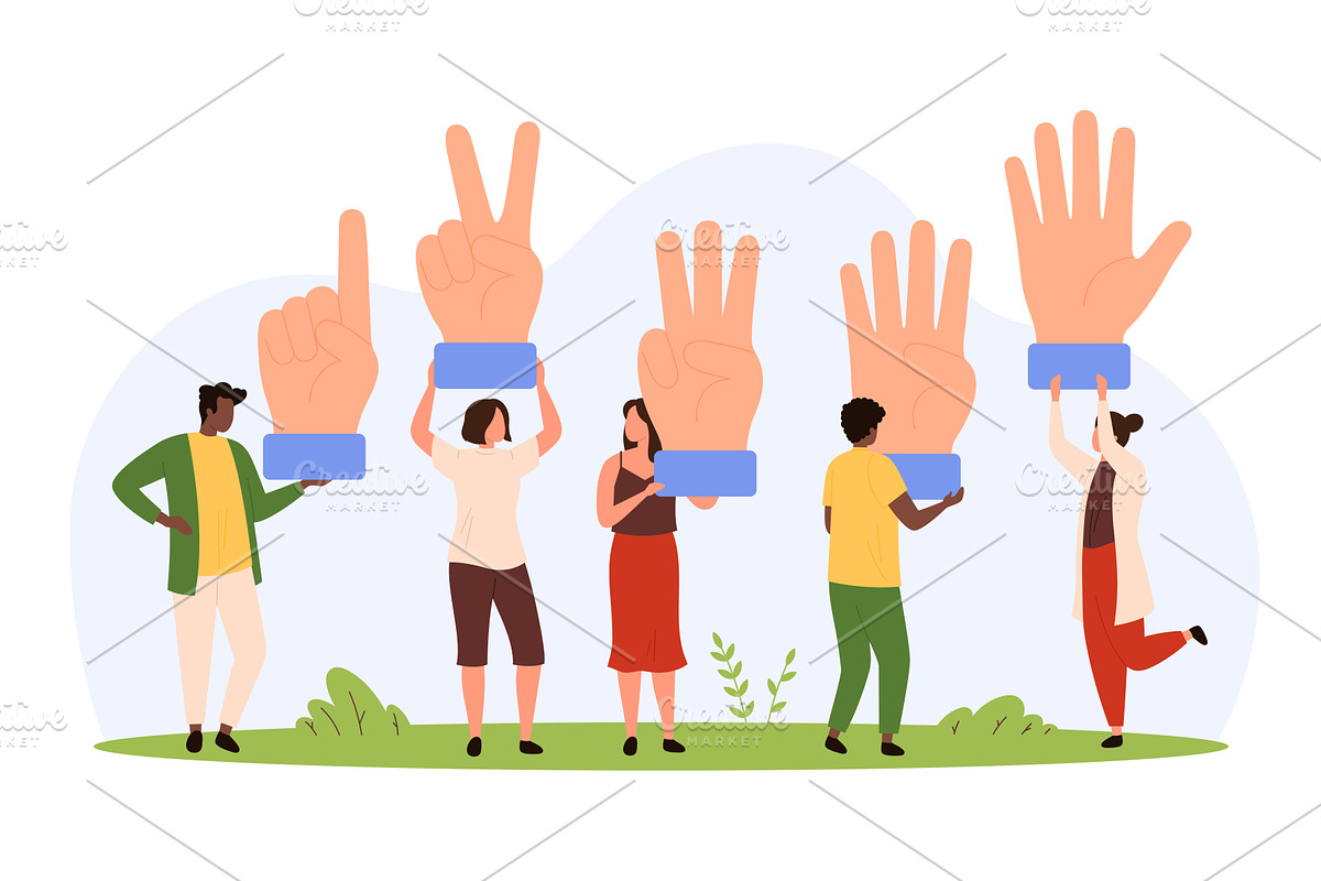Counting Giant Fingers Hands, a Person Illustration by Flashvector