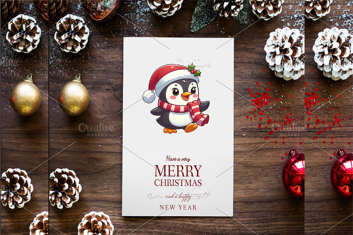 Christmas penguin. Clipart, PNG., an Animal Illustration by KENO Mascots (Photo 7 of 8)