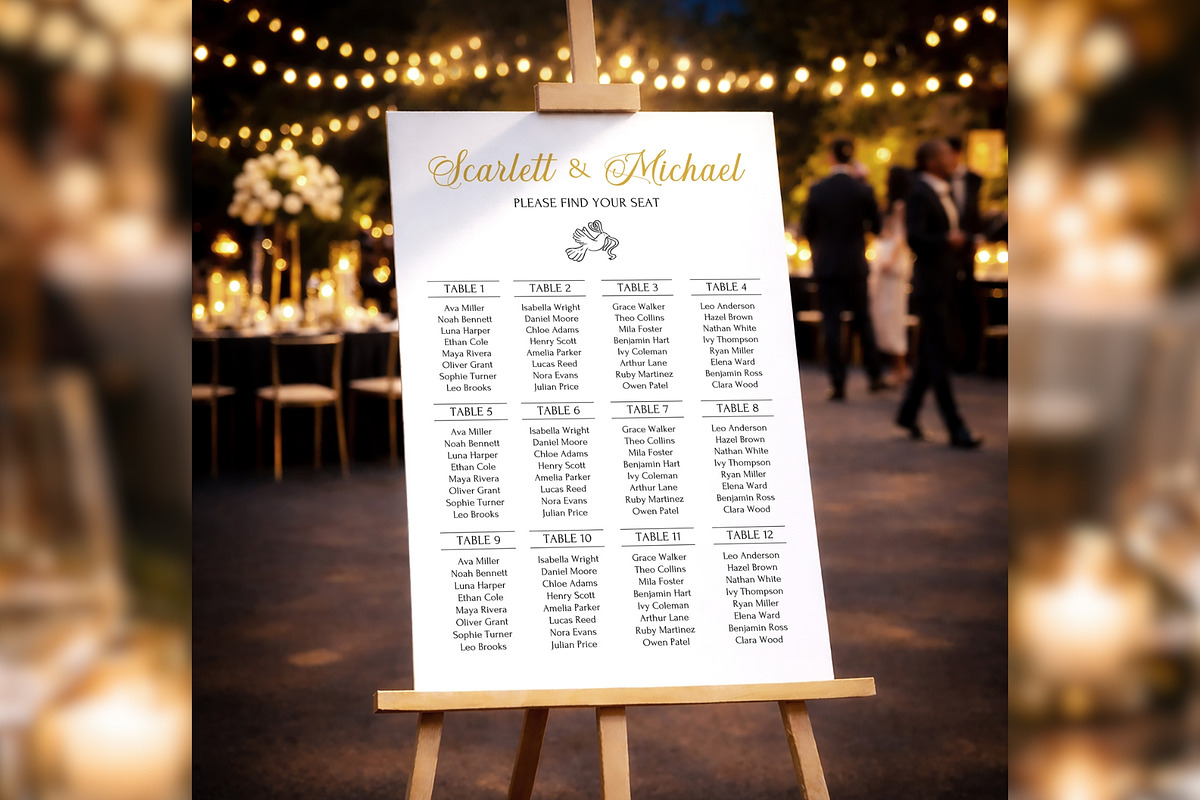 Luxury Table Seating Canva bd004, a Poster Template by TyphoonStudio (Photo 1 of 9)
