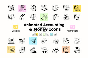 Money and Accounting Icons, a Solid Icon by Prosymbols