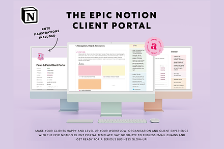 Epic Notion Client Portal Template, a Templates & Theme by DesignbyAyelet