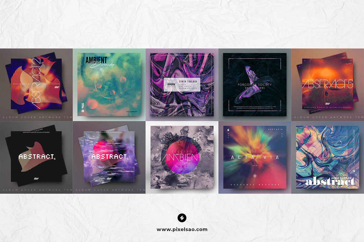 Abstract Album Cover Artworks Bundle, a Social Media Template by pixelsao (Photo 4 of 6)