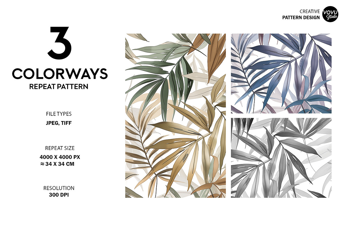 Wild leaves Seamless Pattern Design, a Pattern Graphic by VOVU Studio (Photo 2 of 7)