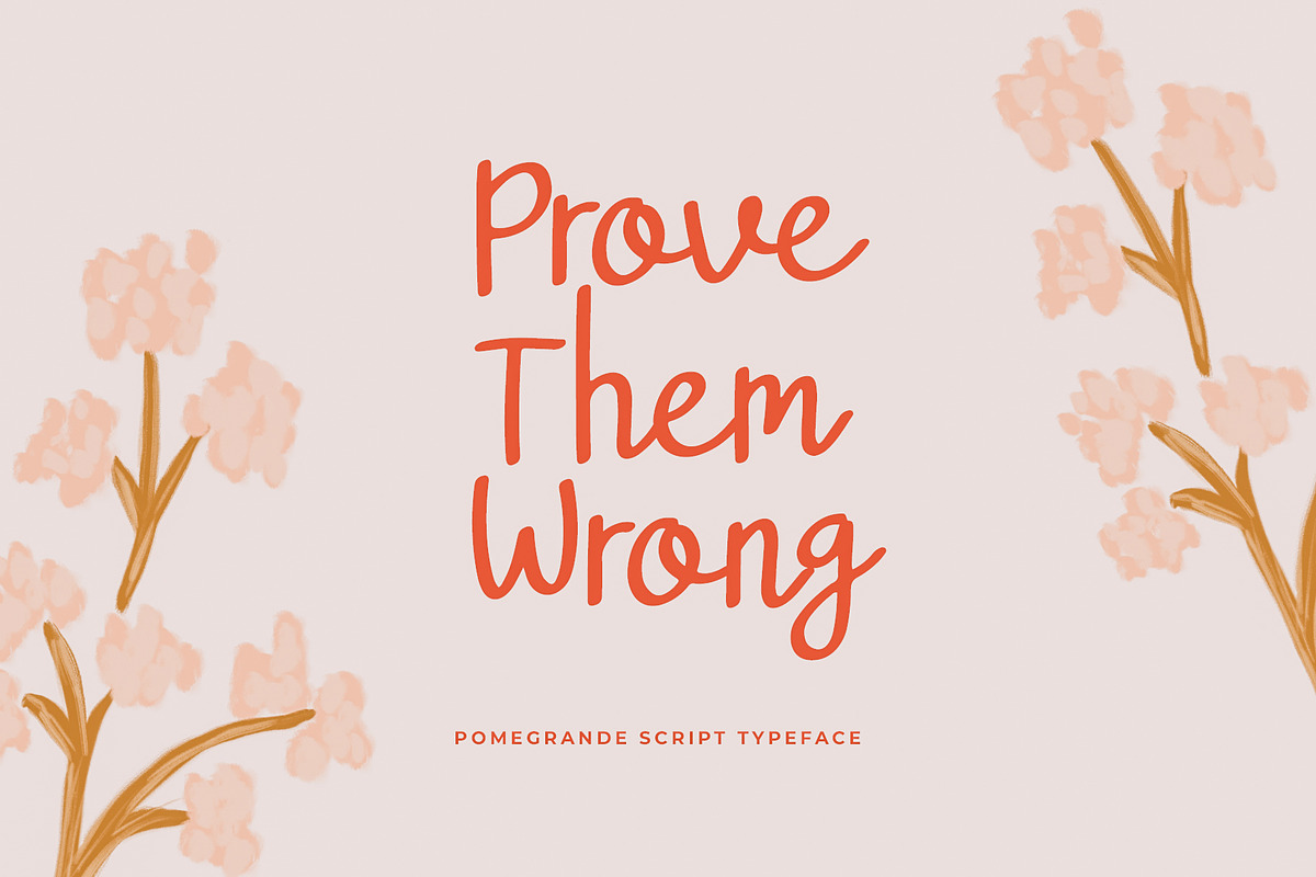 Pomegrande Script Typeface, a Script Font by Dawnside Graphic (Photo 2 of 13)