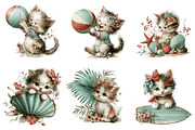 Whimsical Summer Cat Clipart, an Illustration by CreationArt (Thumbnail 4 of 7)