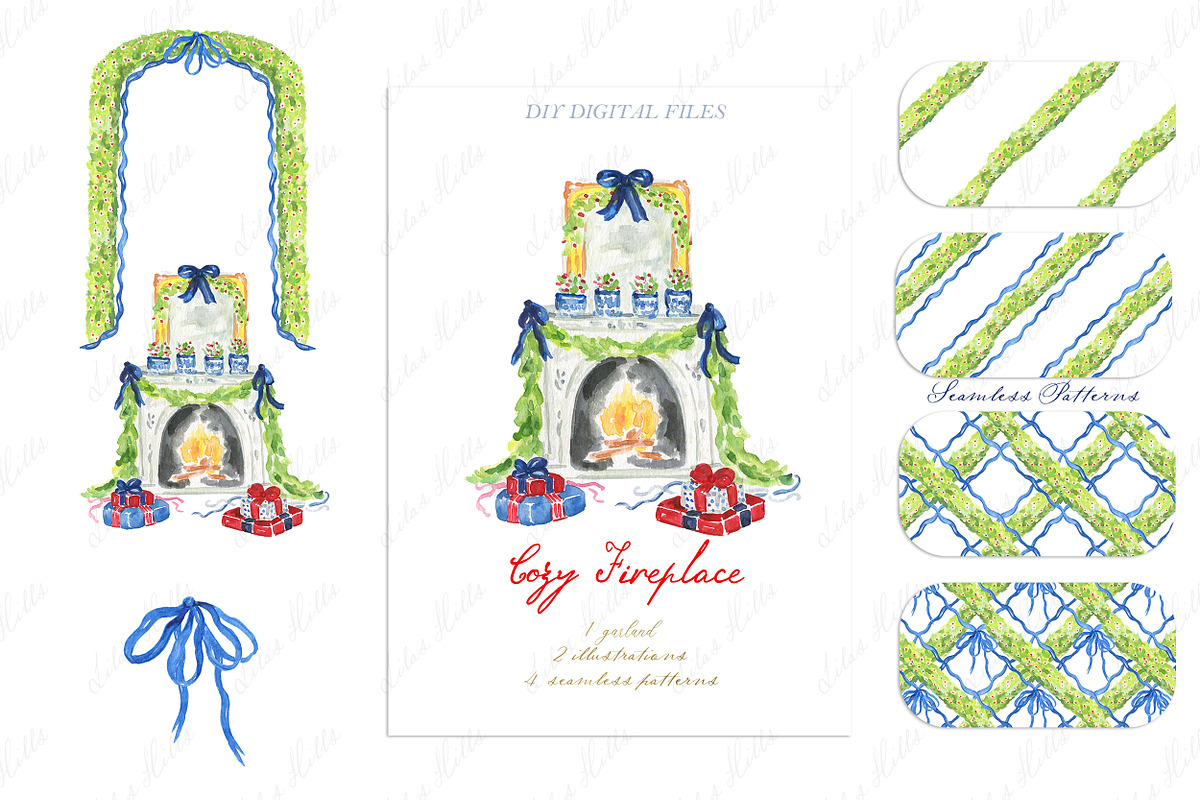 Cozy Firewall Christmas Clipart, a Seasonal Illustration by LABFcreations (Photo 4 of 4)