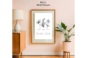 135 Birth Flowers PNG SVG Procreate