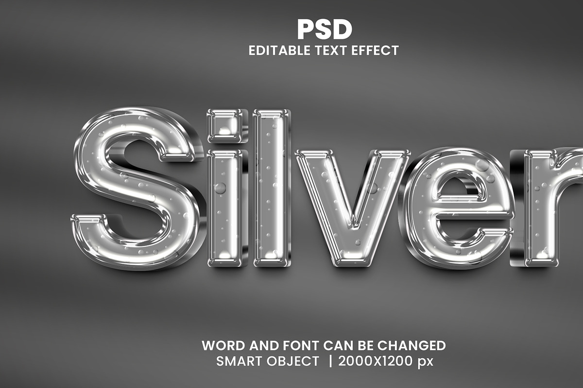 Silver Chrome 3D Text Effect, a Layer Style Add-On by bdrobin (Photo 2 of 2)