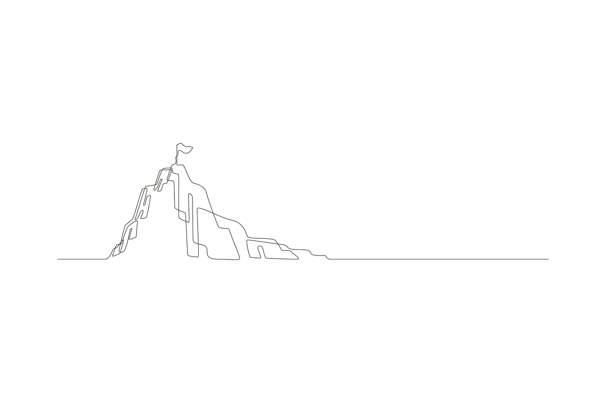 Mountain flag line art, an Object Graphic by lawoel (Photo 3 of 3)