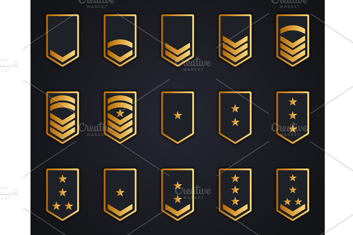 Military Insignia Soldier Set, an Object Illustration by Gentle Studio