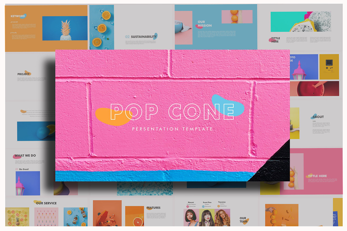 Pop Cone - Full Color Powerpoint, a Presentation Template by Putra Khan (Photo 1 of 6)